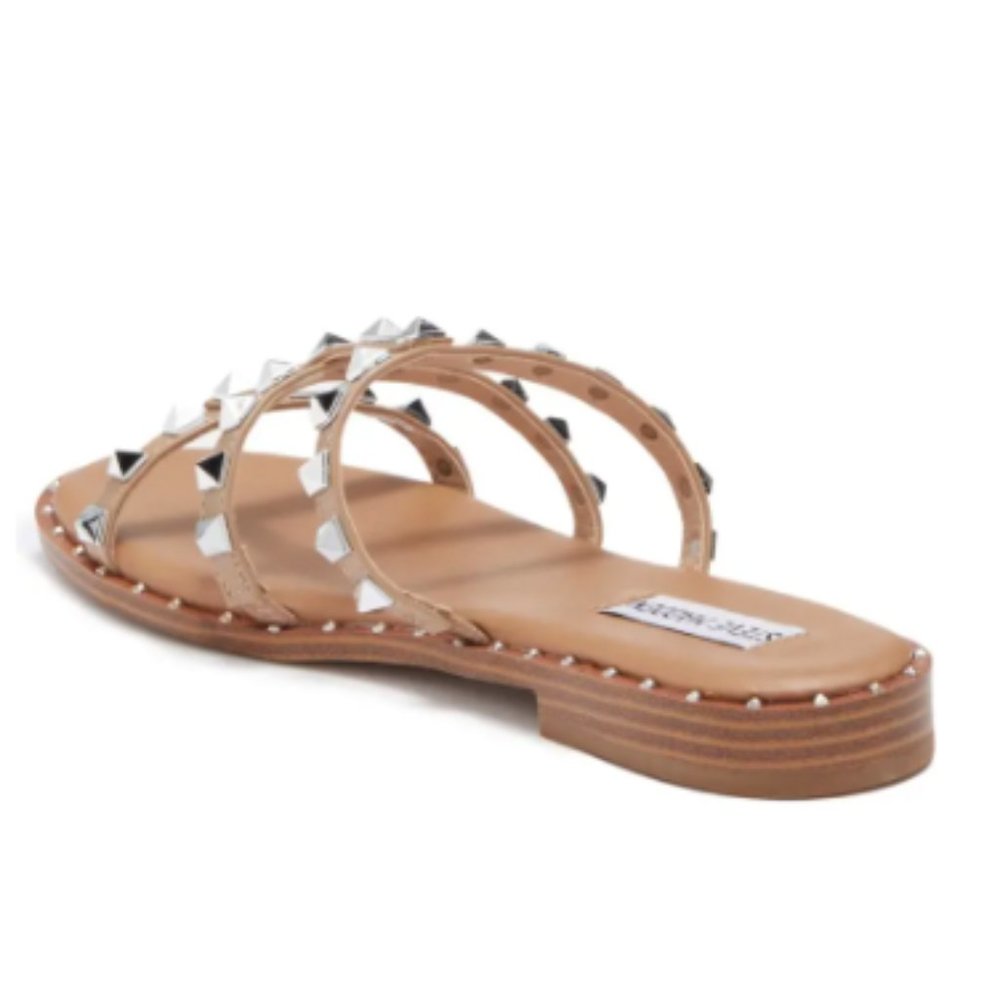 Steve Madden | Averill Strappy Studded Gladiator Sandal (Tan) - Picture 3 of 11